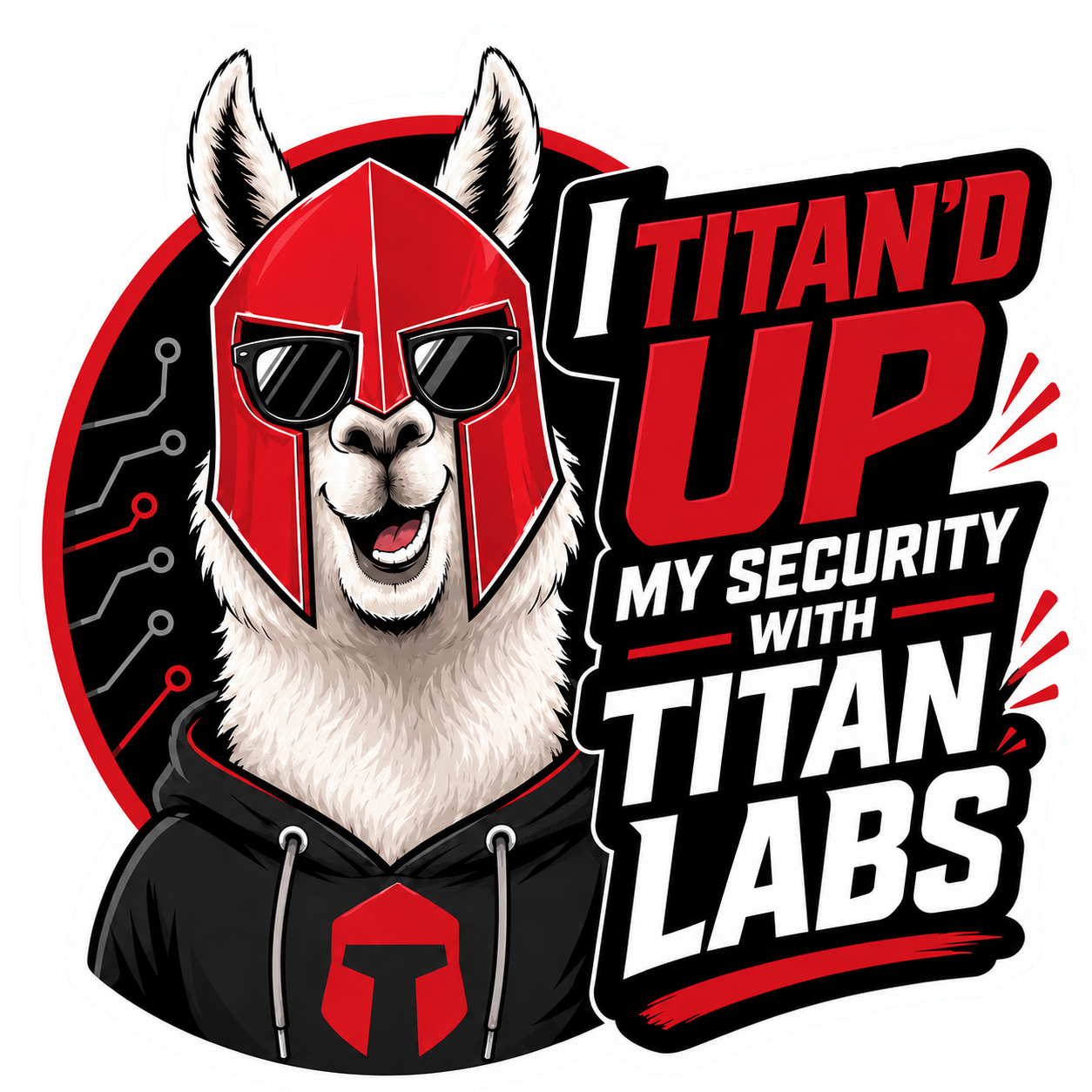 Titan Labs llama campaign illustration